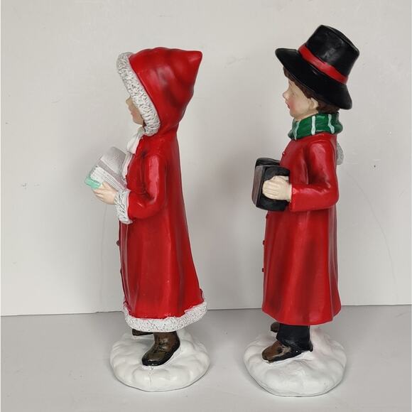 Regency Red Retro Ceramic Children Christmas Carolers Singing Figurine Set - Picture 9 of 14